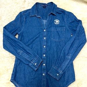 *SOLD*.   - Primrose Schools Womens Teacher Staff Denim Button Down Shirt